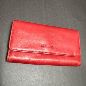 Via Roma Genuine Leather Red Wallet